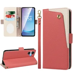 MINIKA Galaxy A25 5G 用 ケース 手帳型 高級PUレザー ミラー付き ギャラクシーA25 ケース 手帳型 4枚カード収納 ストラップ付き SC-53F SCG33 スマホケース おしゃれ ビジネス出張 アウトドア 登山 買い物 電車に乗るのサムネイル