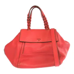 TORY BURCH トリーバーチ TORY BURCH 2WAY ハーフムーン スモール サッチェルバッグ 編み込みハンドル レッド 79163-1-02613【A】【メンズ・レディース】★■613437【中古】