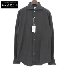 finamore　フィナモレ　美品 コットン100 シモーネP シャツ トップス メンズ ブラウン 39 O012025　39のサムネイル