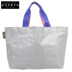 Herve Chapelier　エルベシャプリエ　新品同様 マルシェバッグ トートバッグ レディース グレー×ピンク×ブルー 2012pp