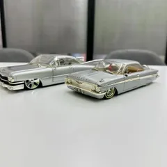 【錦】ミニカー Jada Toys 1/24 1959 キャデラック クーペ ド ビル デビル No.50660-9/1961 シボレー インパラ No.50290/300-9【761IO】F25のサムネイル