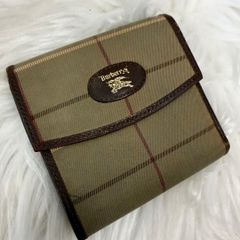 バーバリー 折財布 財布 ウォレット グリーン がま口 ノバチェック 本