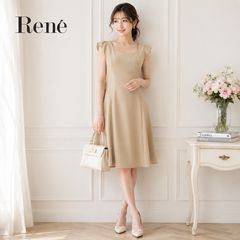 新品同様☆René／ルネ Linen Dots Dressベージュ×ホワイト34 - メルカリ