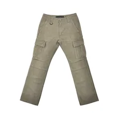 中古 roar ロアー 2000年代 ラインストーンボタン Dリング オリーブ ガーメントダイ ウォッシュ セミフレア スリム ブーツカット カーゴパンツ ラグジュアリー ストリート ドメスティック ブランド ショップオーナー 私物 アーカイブ Y2K 古着のサムネイル
