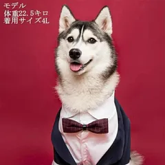 ドッグウェア 犬服 ペット服 タキシード リボン ネックレス付き 中型犬 結婚式 ウェディング お祝い 記念撮影 お出かけ おしゃれ 可愛い フォーマル ワンちゃん用 特別な日に 華やか 着せやすい デザイン可愛い 中型犬のサムネイル