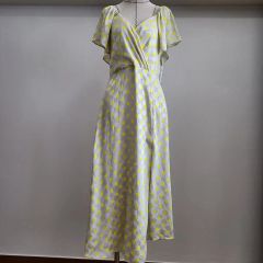 白大島紬 フレアワンピース 着物リメイク フリーサイズ - メルカリ