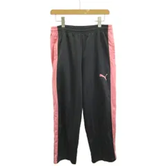 プーマ PUMA トラックパンツ S チャコールグレー ピンク サイドライン 無地 フルレングス /NP ■GY99のサムネイル