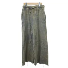 ザラ ZARA デニム ジーンズ XS インディゴブルー ベージュ ドローストリング ウエストゴム クロップド丈 /NP ■GY99