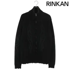 バレンシアガ  24AW  808489 T3336 Y2K Zip-Up Cardigan トライバルダメージ加工ジップアップニットカーディガン メンズ Sのサムネイル