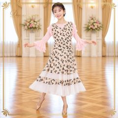 フラダンス 衣装 Paondor パンドール ワンピース ドレス ブルー系 日本