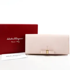 【新品同様・未使用】Ferragamo フェラガモ ヴァラ リボン 二つ折り長財布 イタリア製 ピンク ブランド小物【UU63】のサムネイル