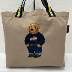 3498 POLO RALPH LAUREN ポロラルフローレン ポロベア トートバッグ ハンドバッグ ポーチ エコバッグ ベージュ レディース メンズ ユニセックス 軽量のサムネイル