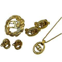 Christian Dior ネックレス イヤリング CD ロゴ 箱付き Dior ネックレス イヤリング セット CDロゴ 美品 箱付き ディオール