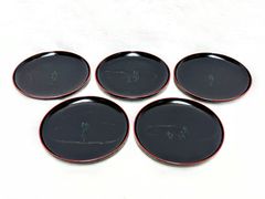 D135 松葉蒔絵 箸洗 小吸物椀 5客セット 未使用 茶道具 茶懐石 和食器