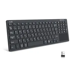 Ewin Bluetooth/USB 無線両対応キーボード ワイヤレスキーボード 無線 2.4G タッチパッド テンキー付き JIS日本語配列 USB接続 レシーバー付き 電池式ノートPC/パソコン/タブレット/スマホ用 Windows/Mac/iOS対応 在のサムネイル
