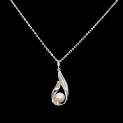 美品★ MIKIMOTO ミキモト ネックレス パール 雫 ティアドロップ シルバーのサムネイル