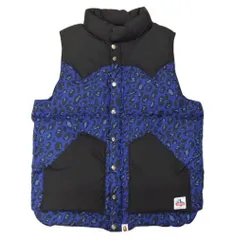 A BATHING APE レオパード カモ ダウンベスト 001LJA801017x サイズXL ブルー アベイシングエイプ 中古品▲(127)のサムネイル