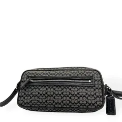 極美品　COACH ミニシグネチャー ショルダーバッグ キャンバス レザー