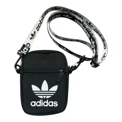 (1万円 ヴィンテージ) adidas アディダス トレフォイル ブラック ミニ クロスバックのサムネイル