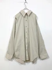 Loungedress ラウンジドレス ハリ感 金ボタン ライトサテンBIG シャツ sizeF/ベージュ ■■◎レディースのサムネイル