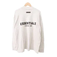 エフオージー エッセンシャルズ FOG ESSENTIALS フロッキー モックネック ロングスリーブ Tシャツ バックロゴ Sサイズ ライトグレー ■GY47 ★AA★のサムネイル