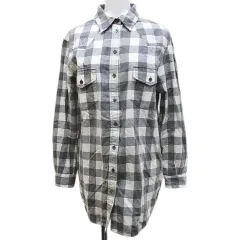 3.1 フィリップリム 3.1 phillip lim チェック柄 長袖 シャツ ブラウス ロング丈 0 灰系 グレー ボタンのサムネイル