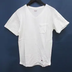 スティーブンソンオーバーオール STEVENSON OVERALL CO. 半袖 Tシャツ カットソー Vネック 白系 ホワイト 胸ポケット 刺繍のサムネイル