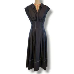 Her lip to ハーリップトゥ Montecristo French Sleeve Dress ワンピース ロング丈 スキッパーカラー 紺 ネイビー S レディース 夏 ゴーゴー古着マルイ草加店 23 No.久2340