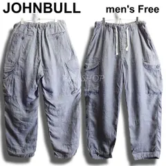 JOHNBULL　ジョンブル　リネン 100％ カーゴパンツ　21530KY　フリーサイズ　ルーズフィット　グレー　麻　薄手　春夏　メンズのサムネイル