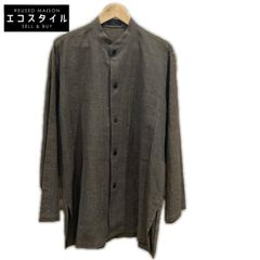 JURGEN LEHL　ヨーガンレール　ブラウン コットン100 スタンドカラー L/S シャツ　Mのサムネイル