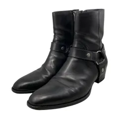 ☆サンローラン ショートブーツ ワイアットハーネス D1681331 41サイズ レザー ブラック シルバー金具 SAINT LAURENTのサムネイル