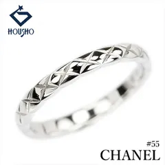 シャネル ココ クラッシュ リング Pt950 CHANEL #55 キルティング 地金のみ 石なし 中古 宝正 906937のサムネイル