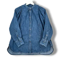 WEEKEND MaxMara ウィークエンドマックスマーラ デニムシャツ ダンガリーシャツ バンドカラー パフスリーブ 長袖 青 ブルー 36 レディース 春 ゴーゴー古着マルイファミリー溝口店 1 No.903のサムネイル