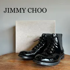 『JIMMY CHOO』ジミーチュウ (41) パテントレザー スタッズ サイドゴアブーツ 靴のサムネイル