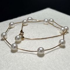TASAKI✨アコヤ パールネックレス 本真珠 約5.5〜5.8㎜ シルバー 白 照り◎【K18】TASAKI/タサキ 田崎 アコヤ真珠 パールネックレス 8.16