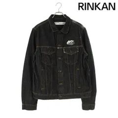 オフホワイト  19AW  OMYE005F19F05044 ペイント加工バックアロープリントデニムジャケット メンズ XLのサムネイル