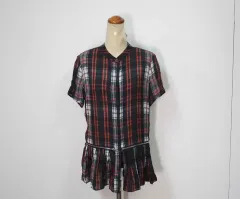 N-10672/アレキサンダー・マックイーン 正規品 レディース シルク CHECK シャツ 38のサムネイル