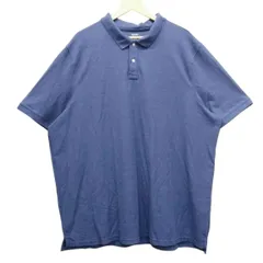 SONOMA GOODS FOR LIFE ソノマグッズフォーライフ ポロシャツ 3XB ネイビー 半袖 ビッグサイズ コットン ポリエステル メンズ 鹿の子 無地  カジュアル ゴルフ ビジネス 春 夏 秋 シンプル ゆったり 古着 人気のサムネイル