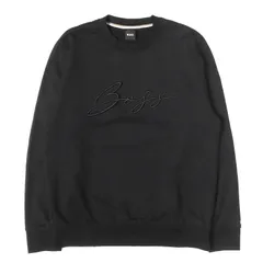 【美品】HUGO BOSS ヒューゴボス スウェット ブラック 黒 サイズ:S  現行タグ スクリプトロゴ刺繍 クルーネック スウェットシャツ トップス トレーナー 【メンズ】【中古】のサムネイル