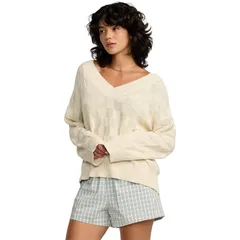 ルーカ レディース アウター ニット・セーター Vネック RVCA Harmony V Neck Sweater Womensand サンドのサムネイル