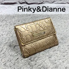 Pinky&Dianne ピンキーアンドダイアン 三つ折り財布 がま口 エナメル レザー ゴールドプレートロゴ
