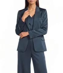 マレーラ レディース アウター コート ブレザー Marella Mllziminotch Lapel Collar Long Sleeve Single Button Blazer Aviationのサムネイル