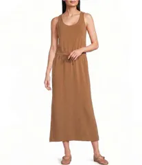 スパンク レディース トップス ワンピース ノースリーブ ニット マキシ SPANX Faux Sandwashed Scoop Neck Sleeveless Knit Maxi Dress Mapのサムネイル