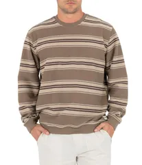 ハーレー メンズ アウター パーカー・スウェット 長袖 Hurley Hacienda LongSleeve Striped Crew Pullover Woodside ストライプのサムネイル
