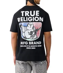 トゥルーレリジョン メンズ トップス シャツ True Religion Buddha MFG Short Sleeve TShirt Jet Black ブラック