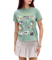 アーバンアウトフィッターズ レディース トップス シャツ BDG Urban Outfittershort Sleeve Cat Nap Relaxed Tee Green グリーンのサムネイル