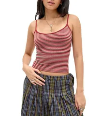 アーバンアウトフィッターズ レディース トップス シャツ ノースリーブ BDG Urban Outfittersleeveless Molly Striped Cami Red Stripe レッドのサムネイル