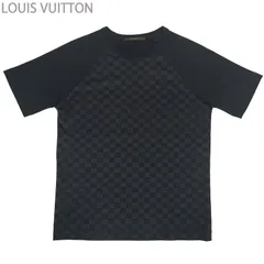 【中古】LOUIS VUITTON ルイ・ヴィトン ダミエ柄 ラグラン 半袖Tシャツ RM082D MNJR61JEI ブラック S コットン メンズ イタリア製のサムネイル