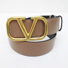 美品 VALENTINO Vロゴ レザーベルト ブラウン - メルカリ