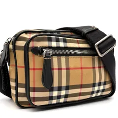 美品 バーバリー BURBERRY ノバチェック カメラバッグ ショルダーバッグ クロスボディ ポシェット ベージュ キャンバス レザー 本革 ボーナス 夏休み 帰省 お盆 敬老の日 サマーギフト シルバーウィーク ご褒美 ユニセックス